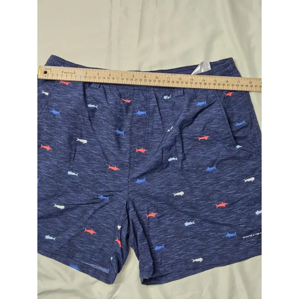 Columbia Omni-Shade fish print swim trunks